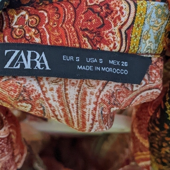 ZARA eastern print button up kimono tunic jacket size Small A8 - Picture 4 of 10